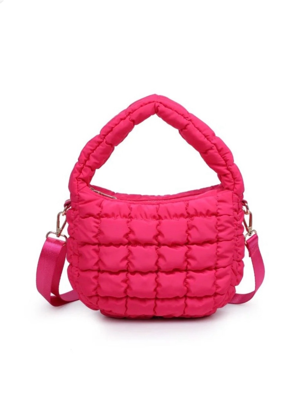 New Urban Expressions Quilted Leo Crossbody Bag - Hot Pink